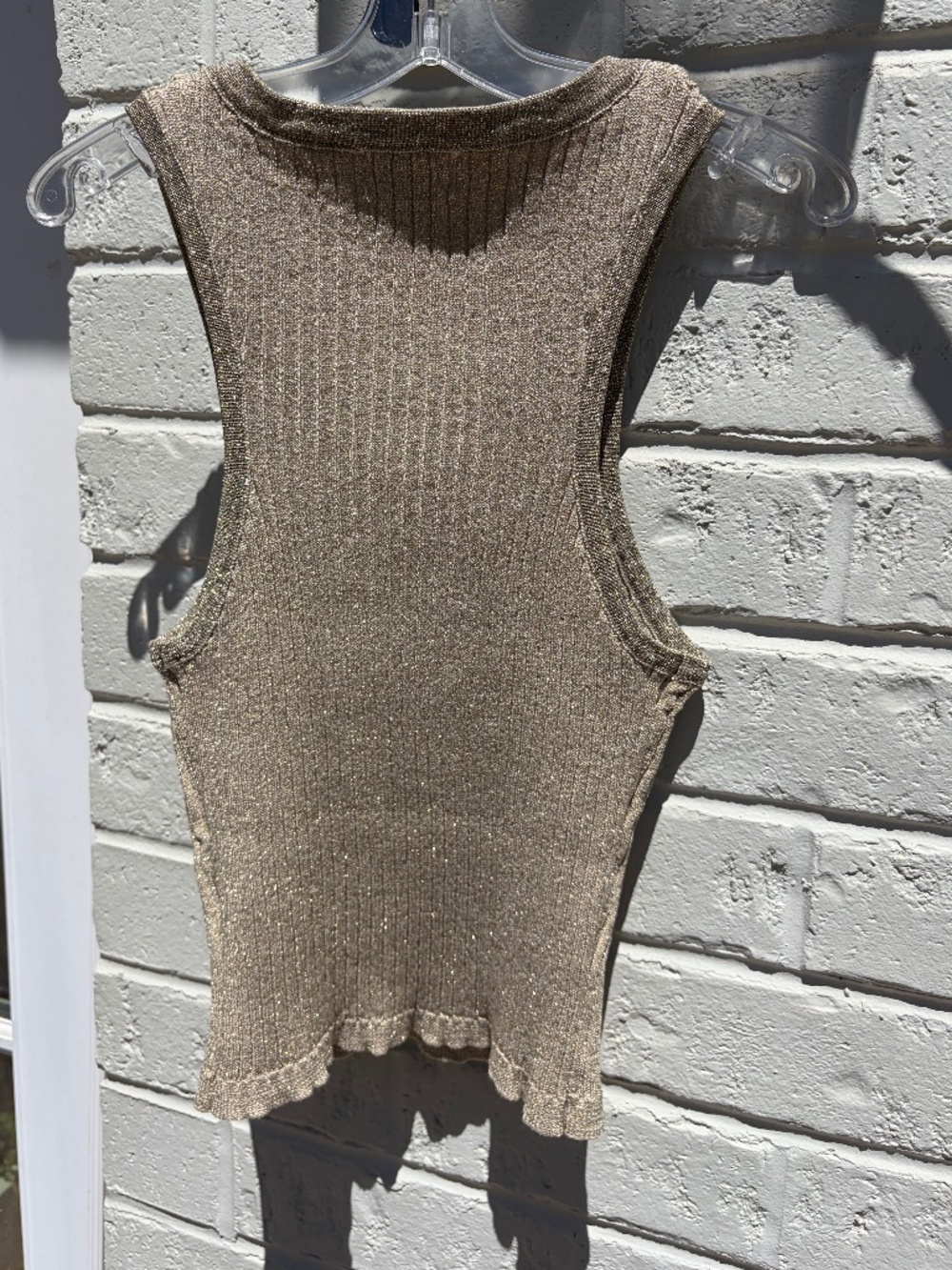 Superdown Sonya Rib Knit Sweater Tank Small Gold - Picture 10 of 13